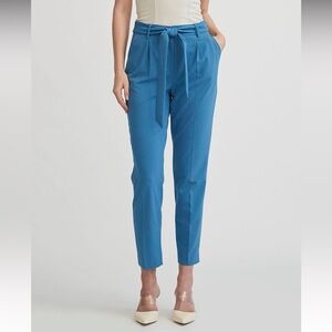 RW&CO Azur Blue Pants with High Waist and Tapered Ankle